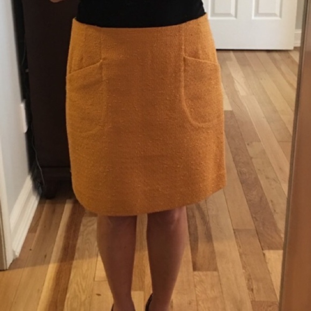 Mustard Tweed-Type Skirt